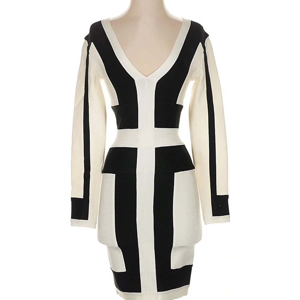 NEW! House of CB Monochrome Long Sleeve Dress size S